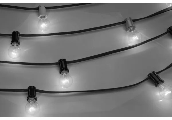 Vonkajšia dekoračná reťaz GIRLANDA 12 m 10xE27/15W/230V IP44