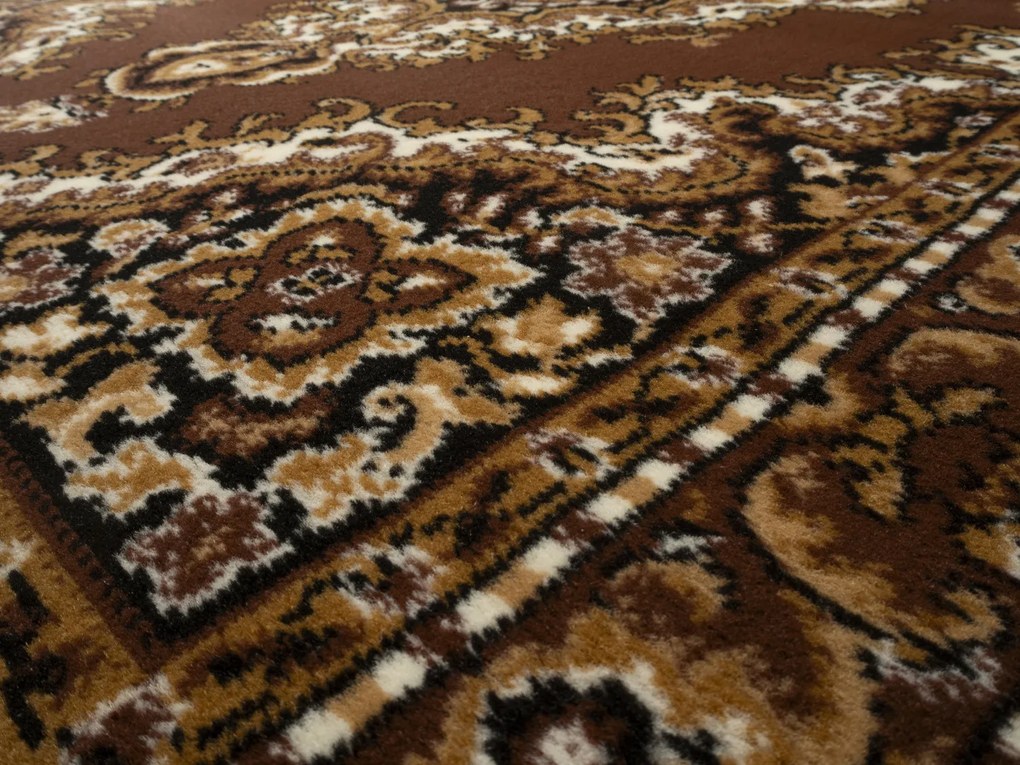 TRHÁK: Kusový koberec TEHERAN T-102 brown kruh, 190x190 (průměr) kruh, hnedá, chodba / predsieň, Alfa Carpets