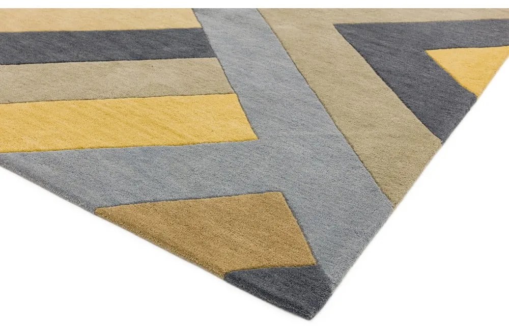Sivo-žltý koberec Asiatic Carpets Big Zig, 120 x 170 cm