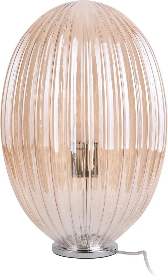 Hnedá sklenená stolová lampa Leitmotiv Smart, ø 30 cm