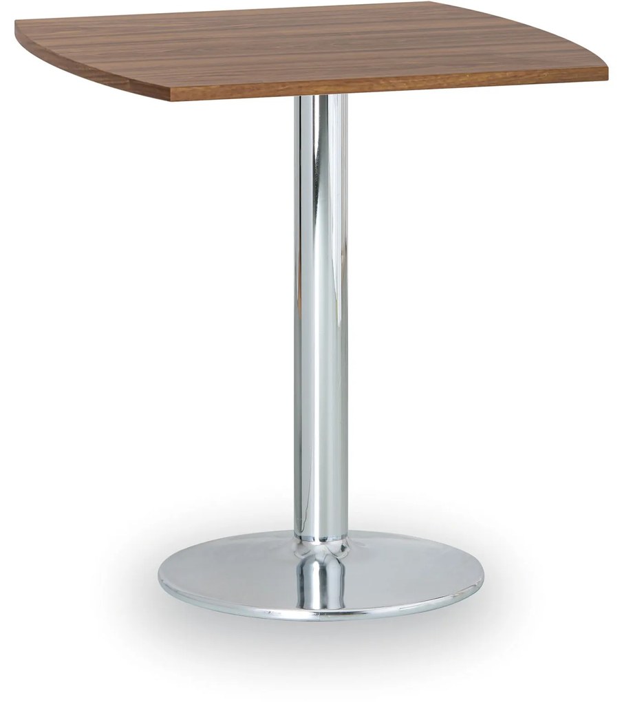 Konferenčný stolík FILIP II, 660x660 mm, chrómovaná podnož, doska orech