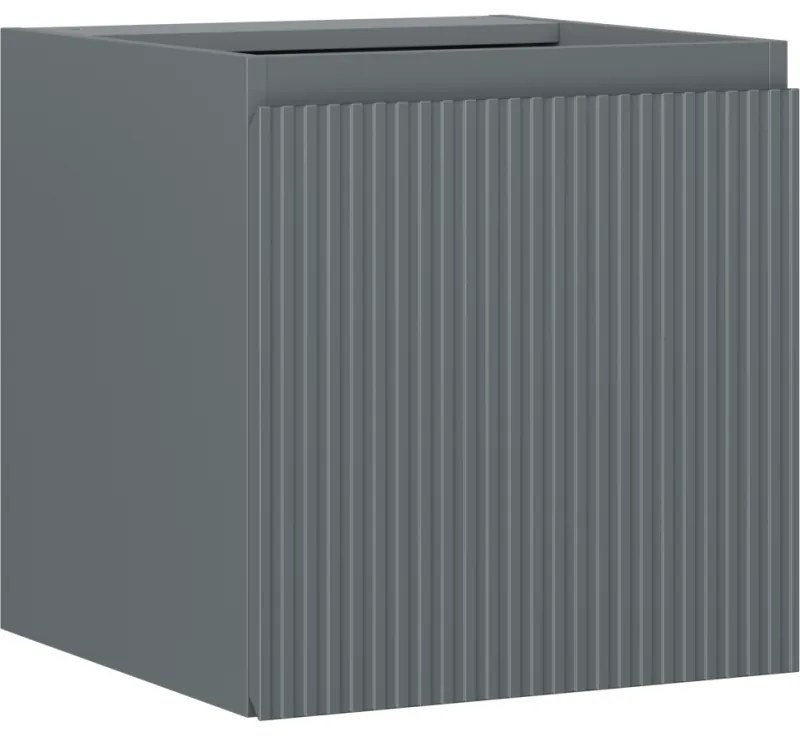 Mexen Rivel, kúpeľňová skrinka 45 cm, 1 dvierka, s drážkami, grafitová matná, 91A21-04547-1-BF66