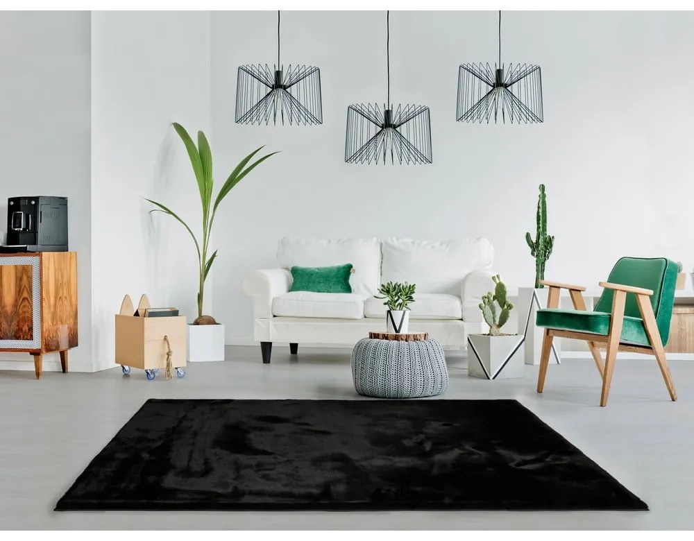 Čierny koberec Universal Fox Liso, 80 x 150 cm