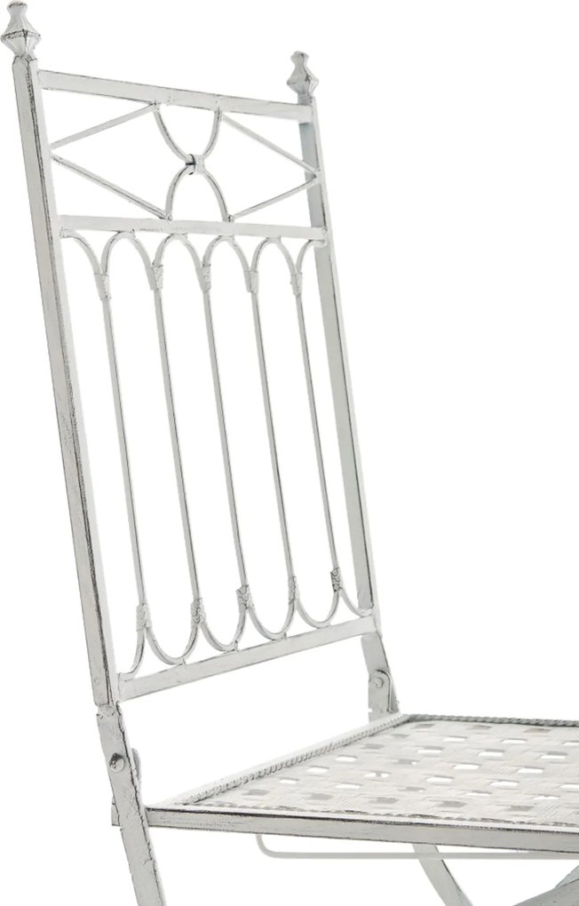 Kovová skladacia stolička Asina (SET 2 ks) - Biela antik