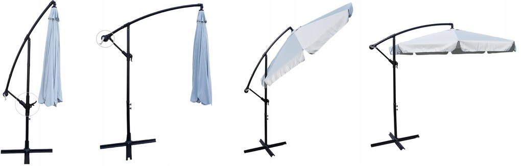 TRENDIE Záhradný slnečník Summer -  svetlo sivý 300 cm