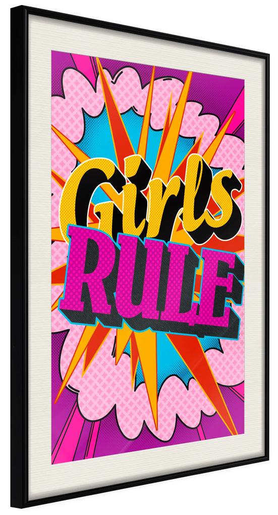 Artgeist Plagát - Girls Rule II [Poster] Veľkosť: 40x60, Verzia: Zlatý rám s passe-partout