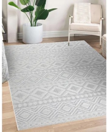 Koberec SOLE D3851 Boho, romby - ploské tkanie béžový