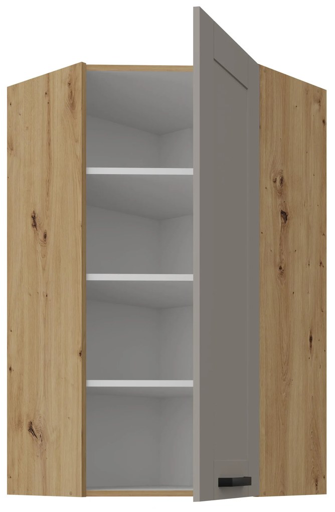 Horná rohová kuchynská skrinka Lucid 60x60 GN-108 1F (45° (korpus: dub artisan + front: mdf claygrey). Vlastná spoľahlivá doprava až k Vám domov. 1134701