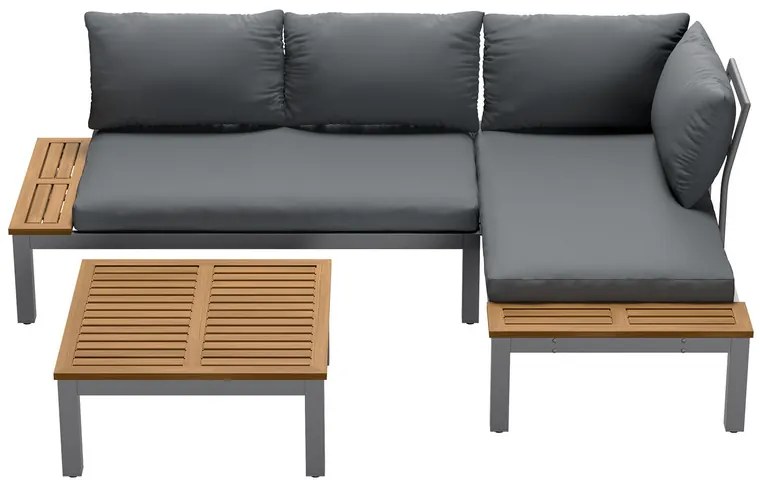 Livarno home Rohová sedacia súprava, hnedá/sivá (850000244)