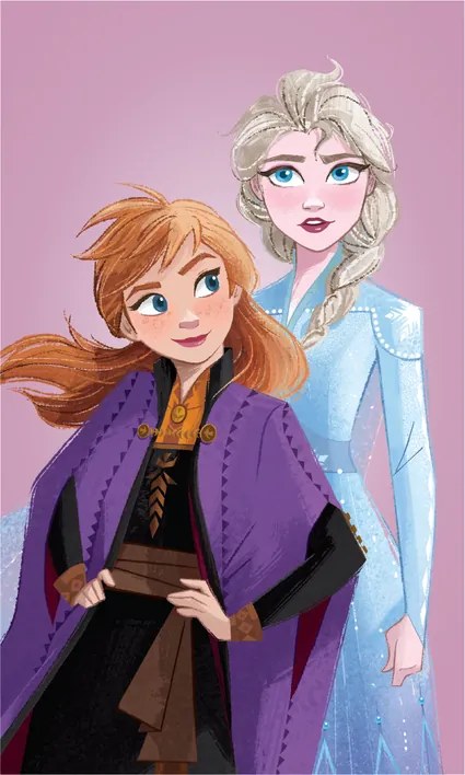 Jerry Fabrics Bavlnený froté uterák s pútkom 30x50 cm - Frozen "Purple 05"