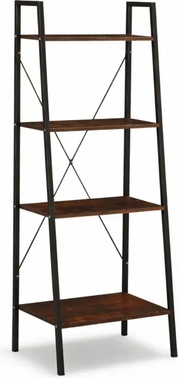 Vintino LOFTIS 4-úrovňový regál 147x60x35 cm čierno-hnedý