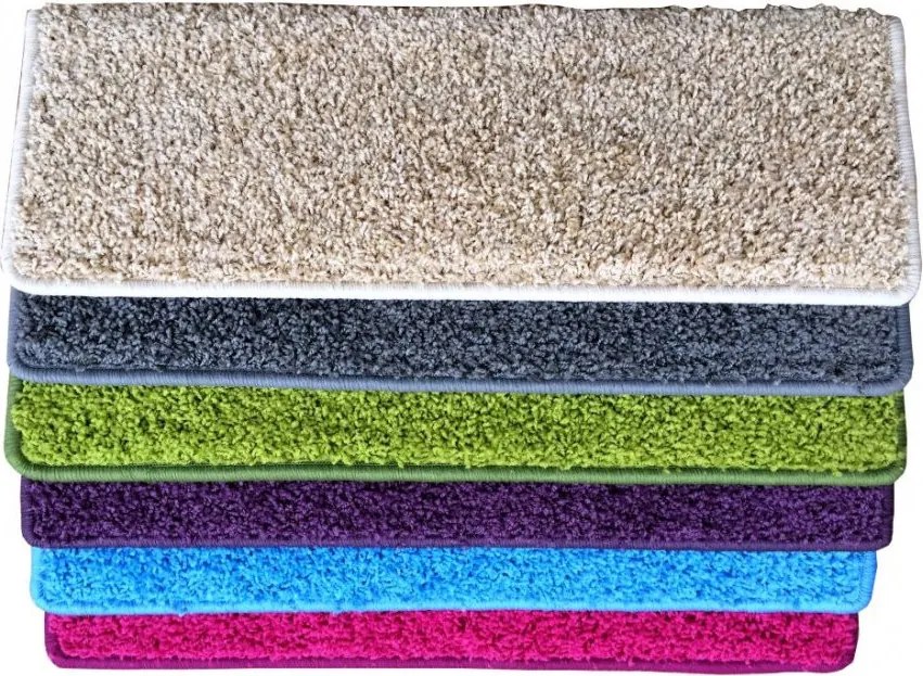 Vopi Nášľapy na schody Color shaggy béžový obdĺžnik, samolepiaci - 25x80 obdĺžnik (rozmer vrátane ohybu)