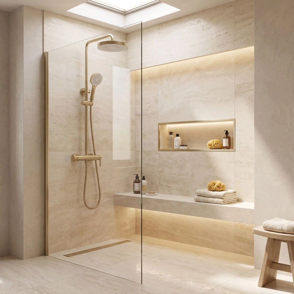 Rea Grace, sprchový set s pákovou batériou, zlatá matná, REA-P4401