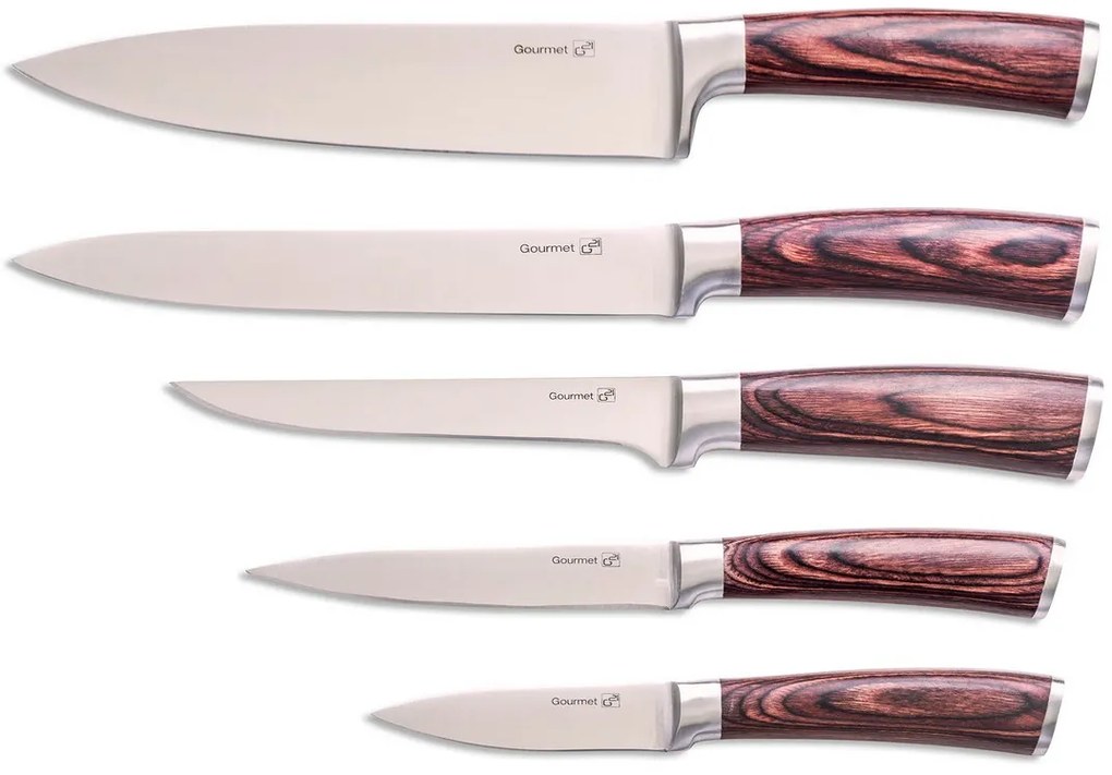 Sada nožov G21 Gourmet Dynamic 5 ks + černo-nerezový blok 60022163