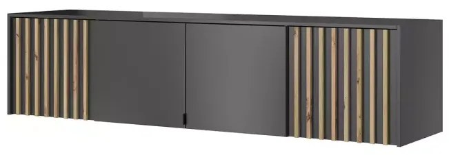 Nástavec na skříň Nelly 206 cm grafit/dub artisan