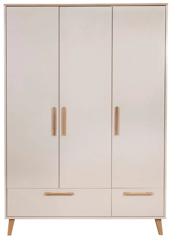 Krémová/v prírodnej farbe detská šatníková skriňa v dekore duba 138x200x55 cm Jil – Roba