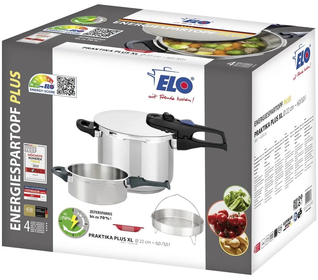 Elo 99285 5-dielna sada tlakových hrncov PraktikaXL 6+3 l