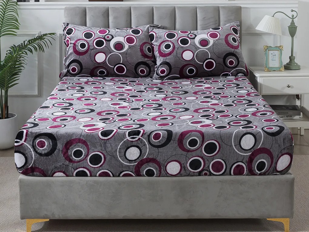 XPOSE® Mikroplyšová plachta HEDVIKA Exclusive - sivá/slivková 180x200 cm