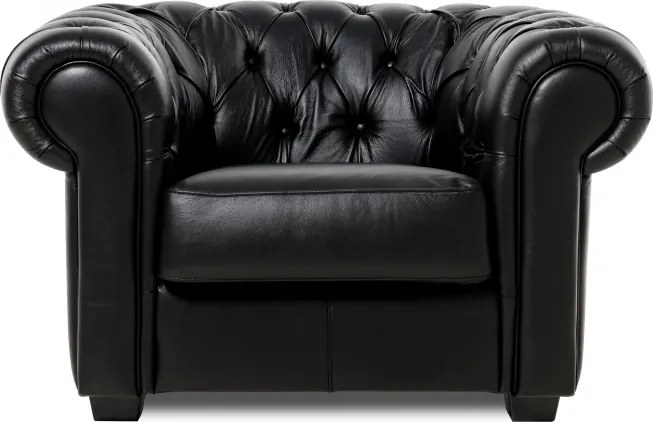 Kožené kreslo CHESTERFIELD, sivá (Rimini)