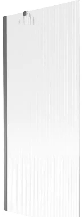 Mexen Next, 1-krídlová vaňová zástena 80 x 150 cm, 6mm sklo Ribs, grafitová, 895-080-000-00-09-95