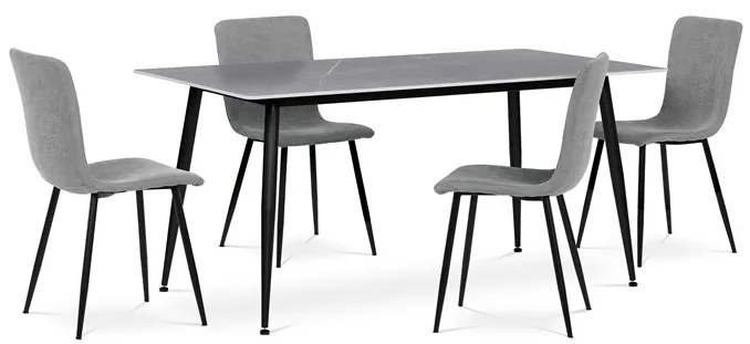 Autronic BONTEC Jedálenský stôl 160x90cm, spekaná keramika, mramor, HT-406M GREY Farba: Biela