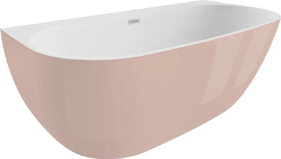 Polimat Akrylátová voľne stojaca vaňa k stene Risa 160x80 POLIMAT-Rozmery: 160x80, POLIMAT-Farba vane: Biela / granat