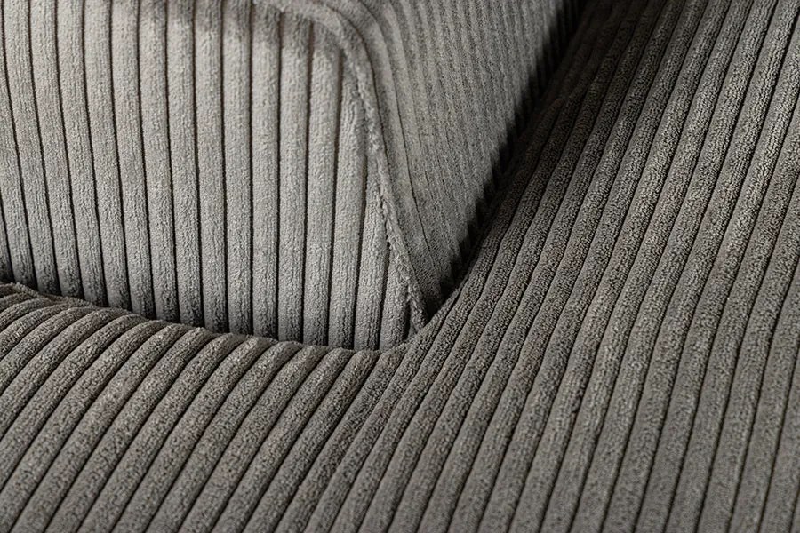 Pohovka BABYLON XXL 270 cm rebrovaná šedá