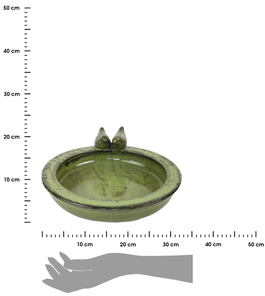 Napájadlo pre vtáky Flin, 10,5x30,5 cm, keramika, zelená