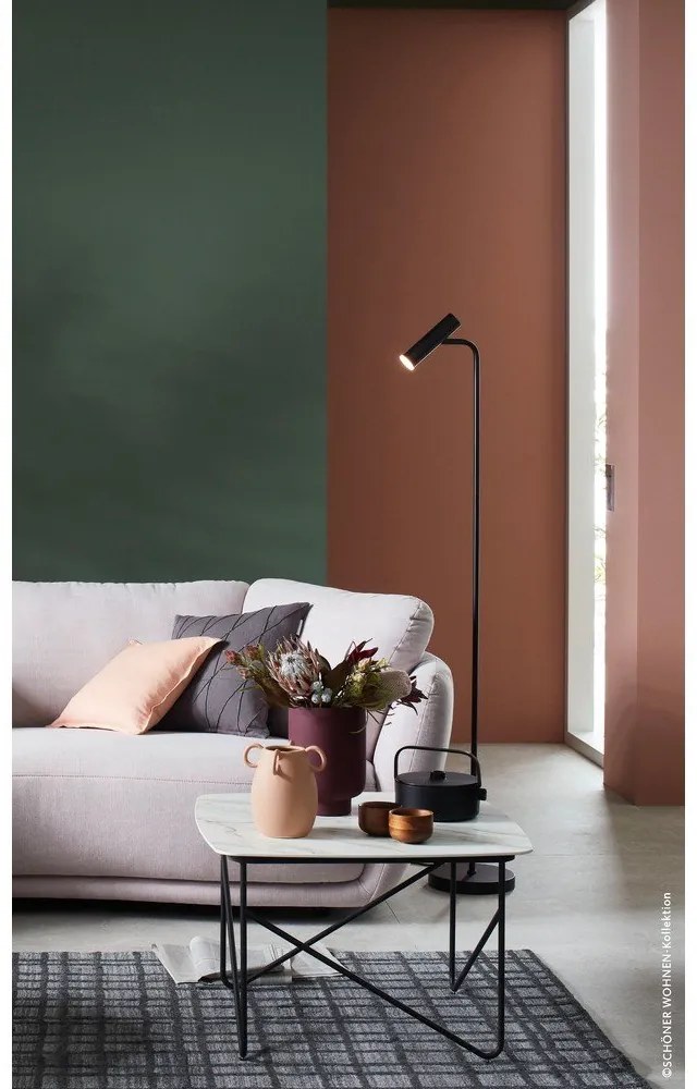 Čierna LED stmievateľná stojacia lampa (výška 154 cm) Stina – Fischer & Honsel