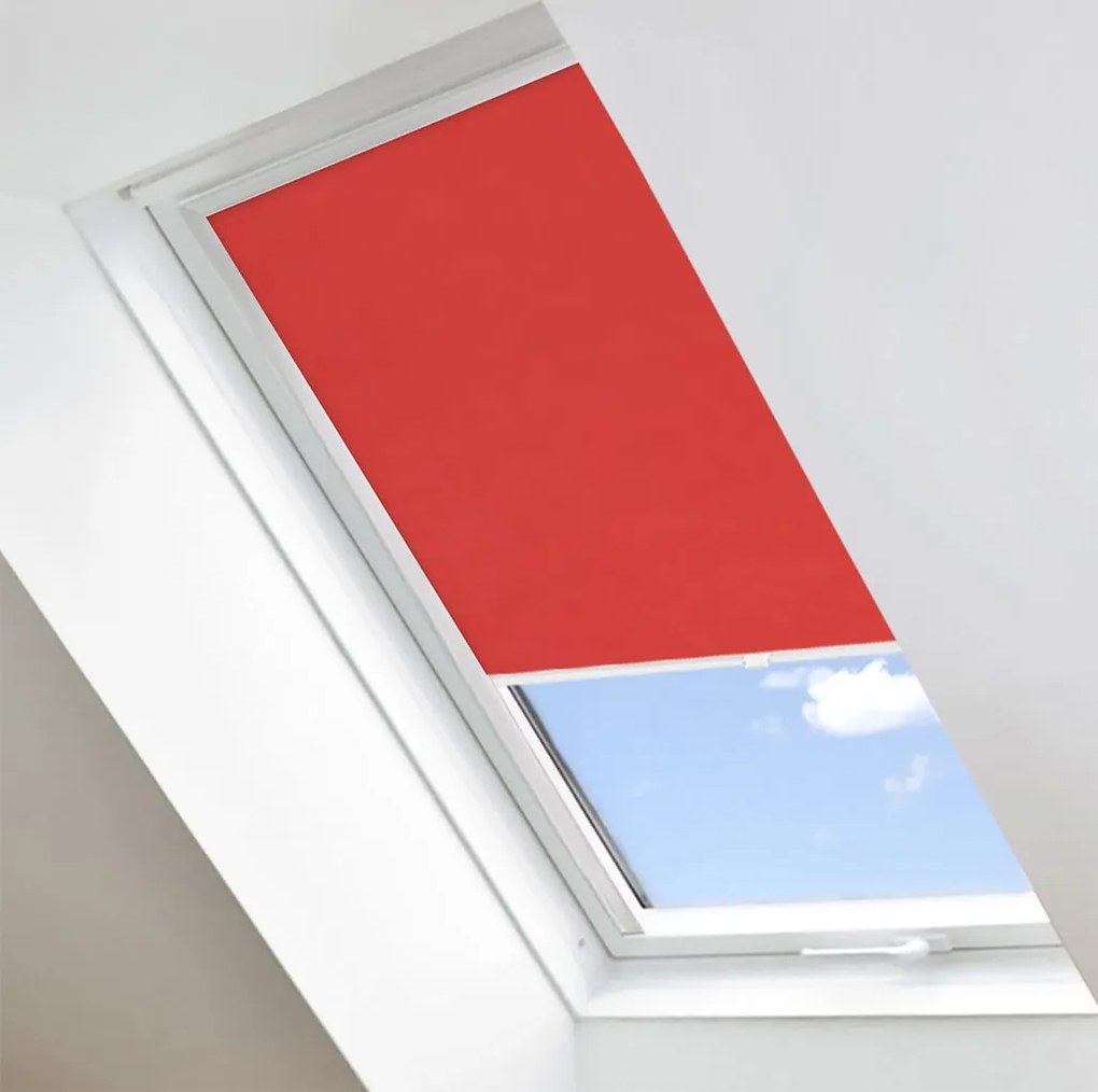 FOA Látková roleta na strešné okná, BASIC, Tehlová, LT 115 , 35 x 54 cm, Farba profilu: Biela