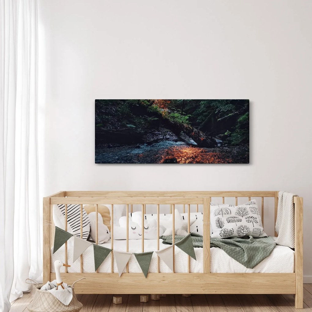 Obraz horskej riečky (120x50 cm)