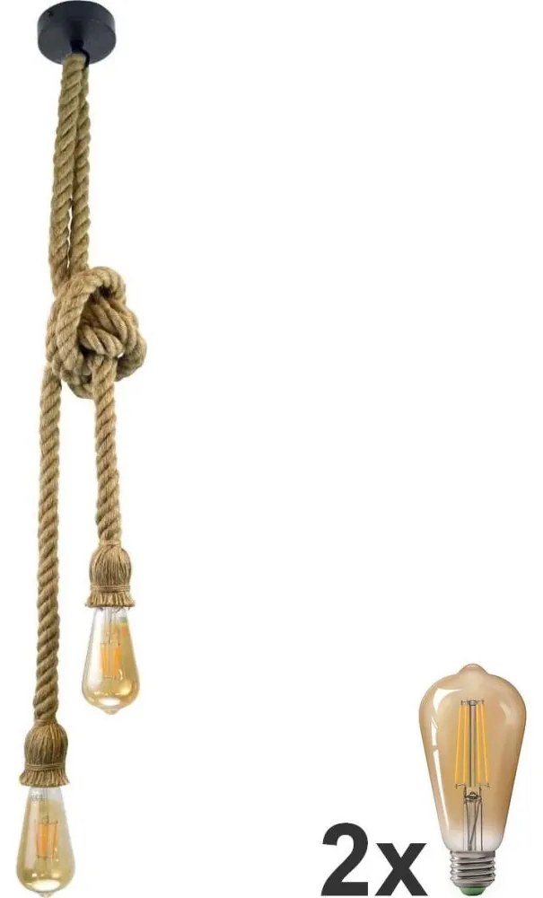 Polux LED Luster na lanku ROPE 2xE27/10W/230V LEDSA0629