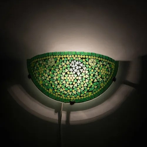 Morroco wall lampa s vypínačom Moon mozaika GREEN 30*17