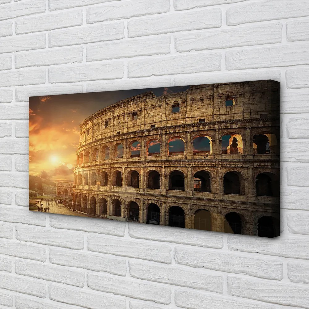 Obraz na plátne Rome Colosseum pri západe slnka 100x50 cm