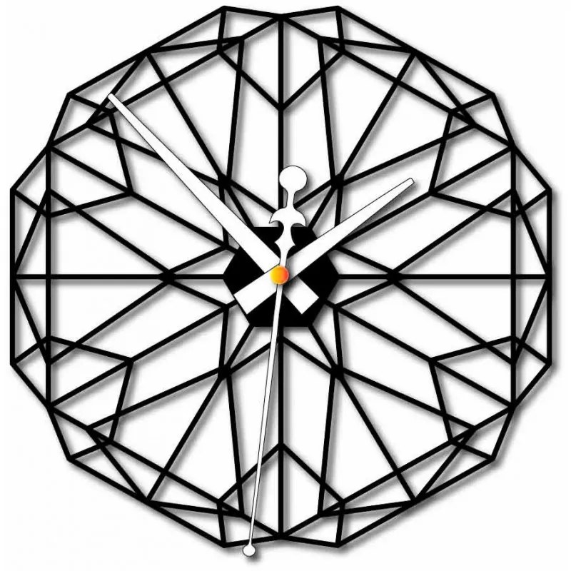Sentop Geometrické hodiny na stenu z drevenej preglejky FPL PR0346 aj čierne l 3D HODINY PR0346 PWD
