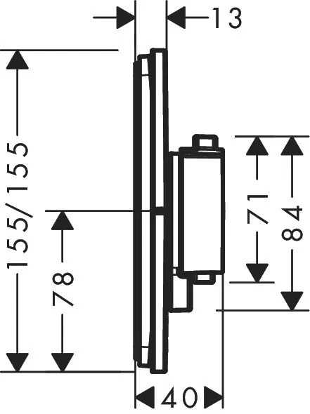 Hansgrohe ShowerSelect Comfort Q, termostat pod omietku pre 1 spotrebič, kartáčovaný bronz, HAN-15581140