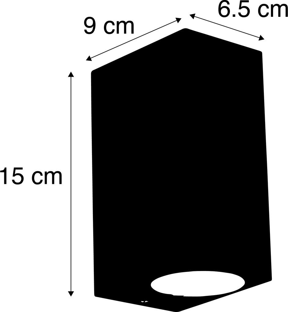 Sada 3 inteligentných nástenných svietidiel čierna 2-svetlá IP44 - Baleno