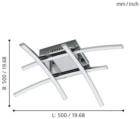 Eglo 96305 - LED Prisadený luster NEVADO 4xLED/5W/230V
