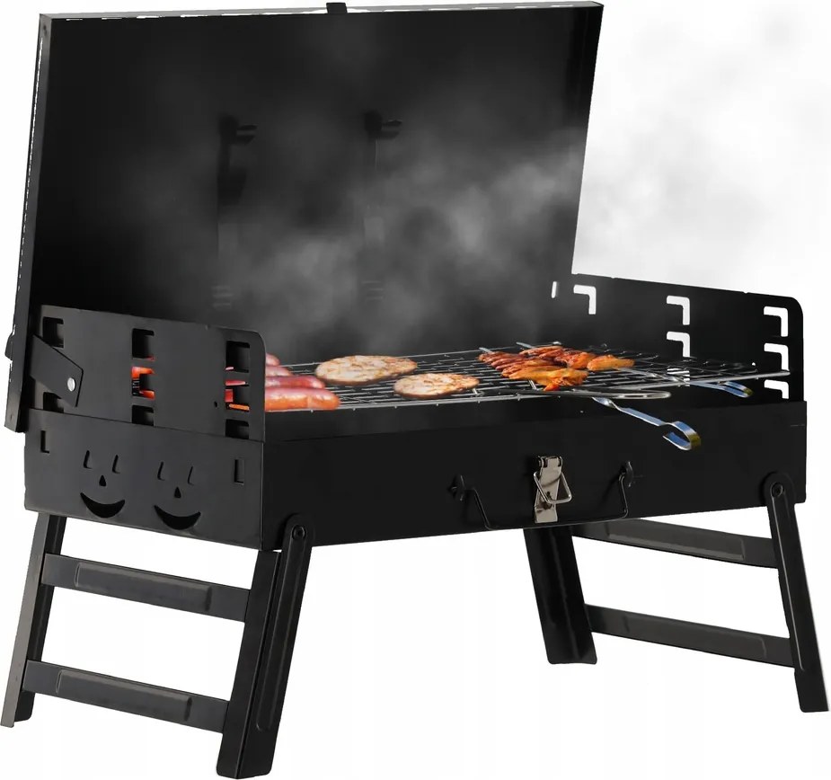 CH Skladací prenosný gril na drevené uhlie s príslušenstvom