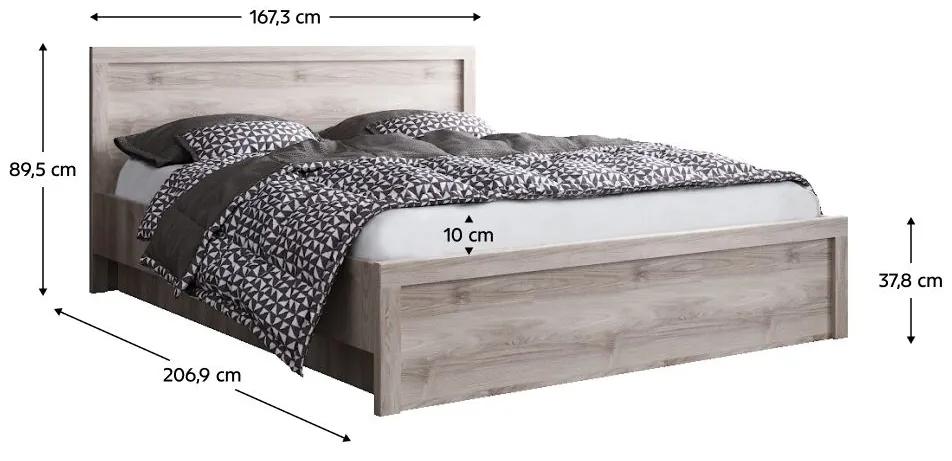 Manželská posteľ 160 JESS (gaštan nairobi) (s roštom a matracom). Vlastná spoľahlivá doprava až k Vám domov. 1091594