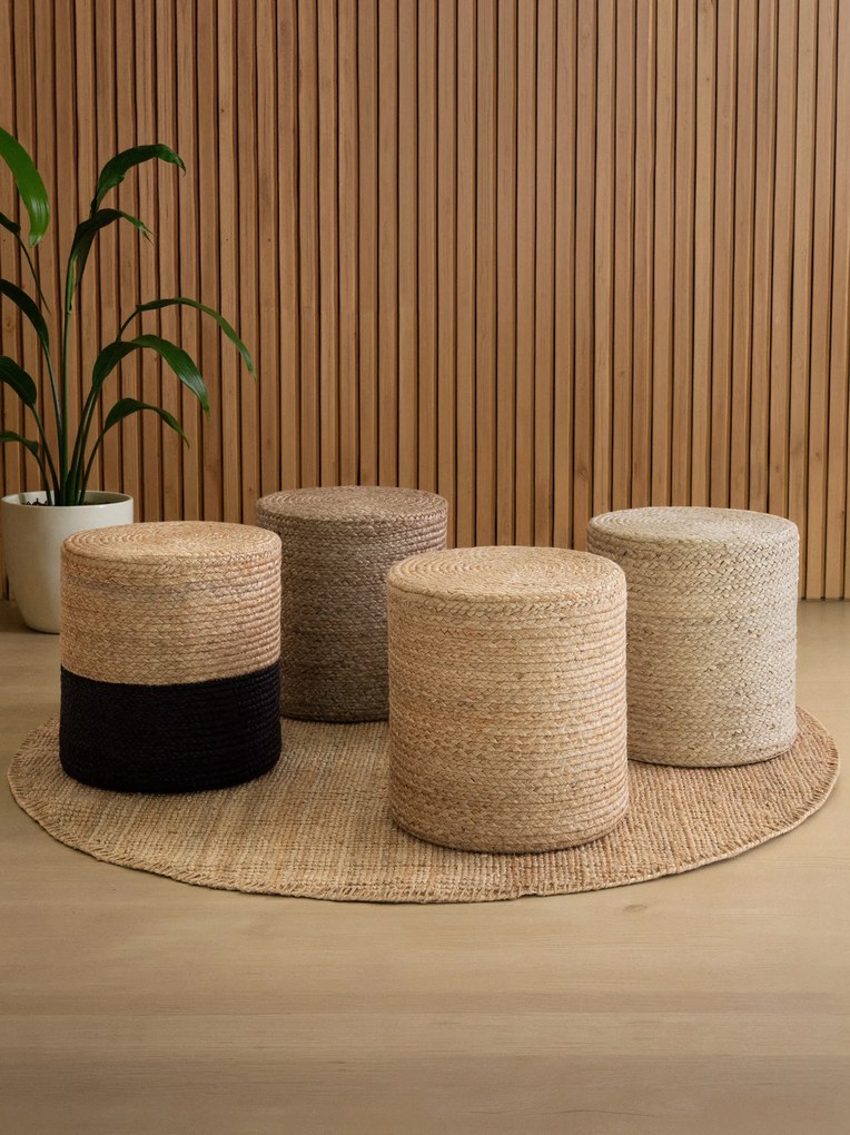 Sedací vak JUTTA POUF 106237 Beige/Black - 40x40 cm Hanse Home