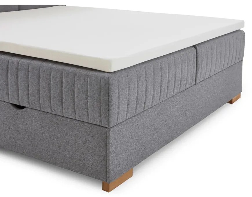 Sivá boxspring posteľ s úložným priestorom 160x200 cm Tambo – Meise Möbel