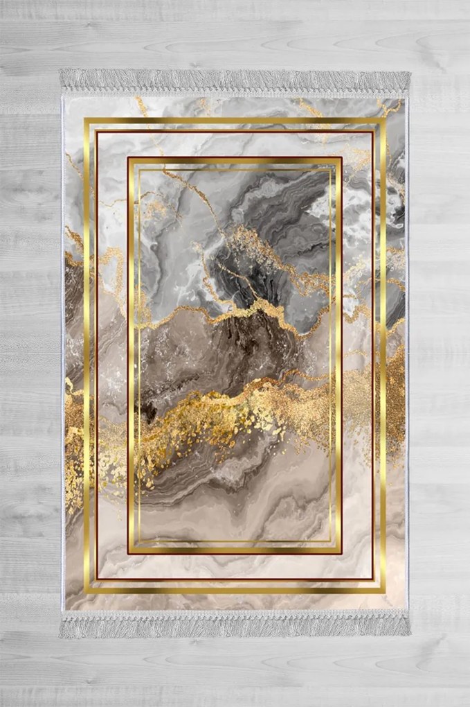 Koberec Marble Frame 180x280 cm sivý/zlatý