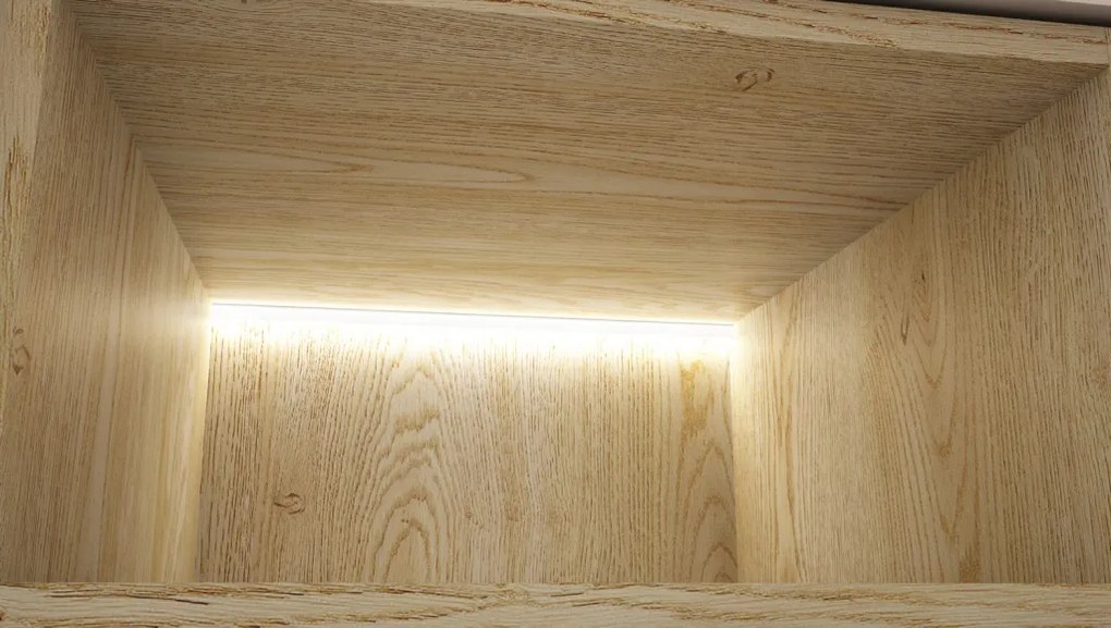 Široká komoda Avola, 180 cm, béžová kašmír/dub cremona