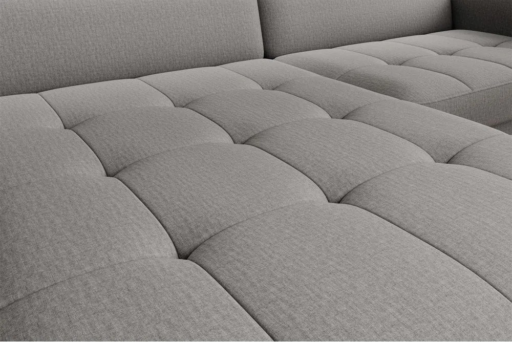 Sivá zamatová rozkladacia/s úložným priestorom rohová pohovka (ľavý roh/s leňoškou) Gomsi – ELTAP