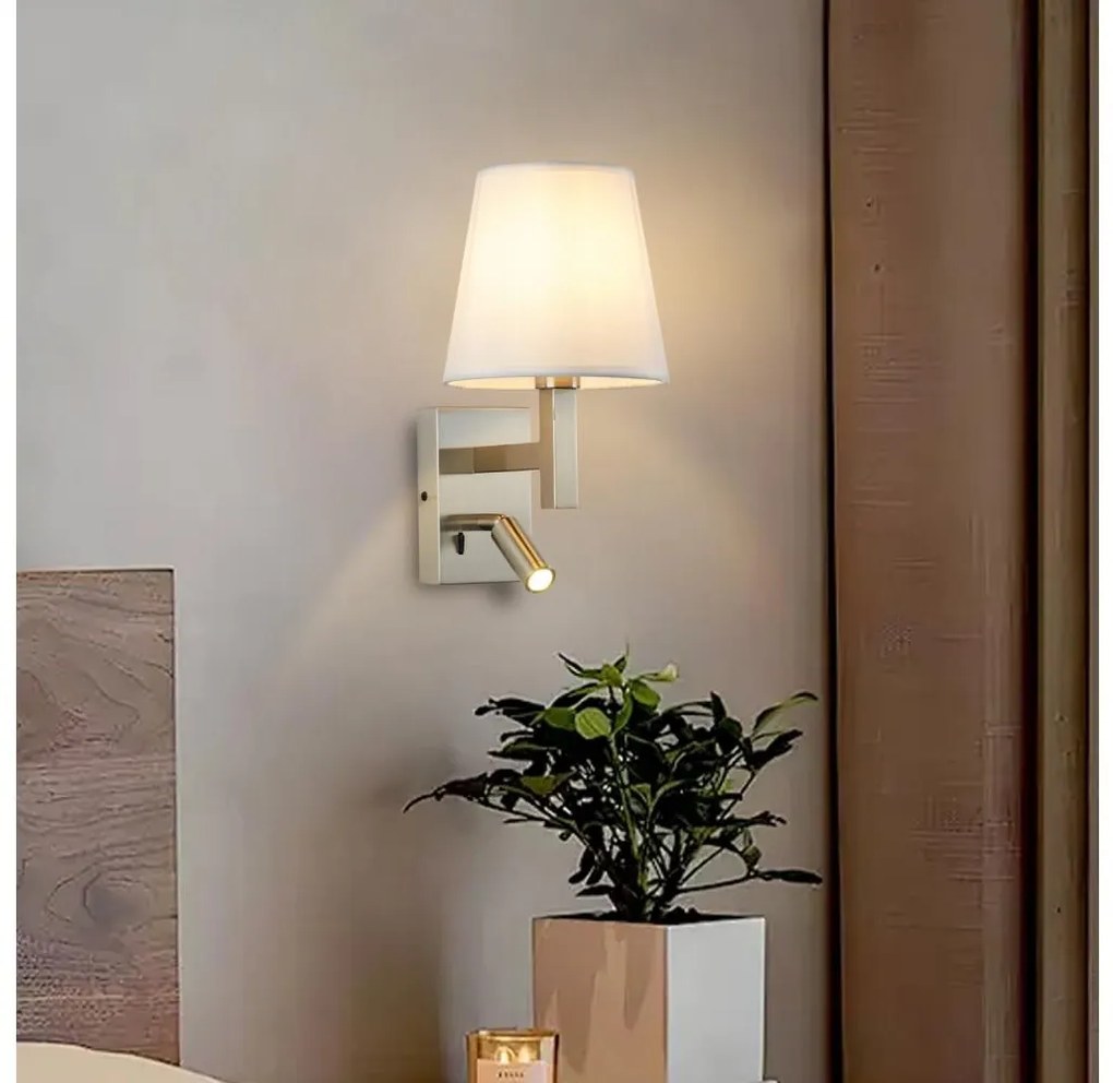 Brilagi - LED Nástenná lampa DEYA 1xE14/40W/230V + LED/3W biela/matný chróm