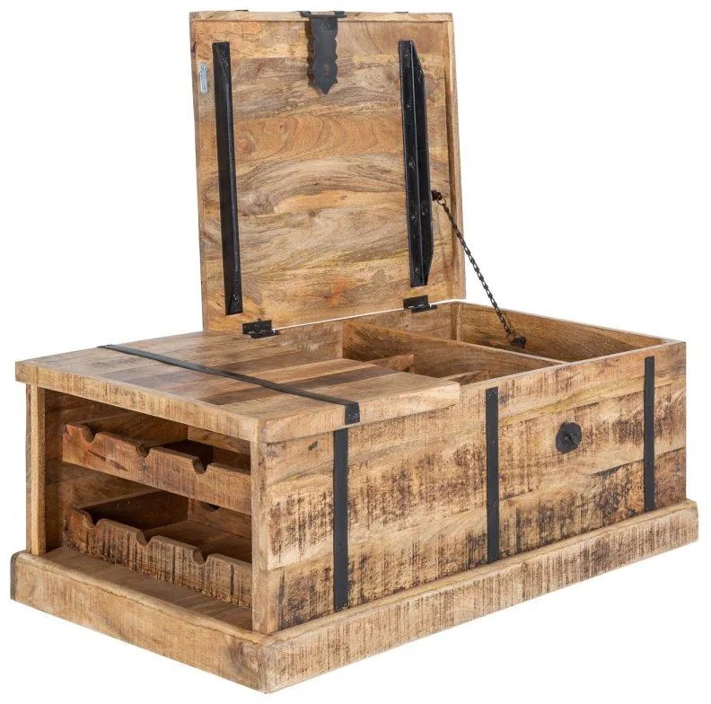Dizajnový konferenčný stolík Winebar, 100 cm, mango