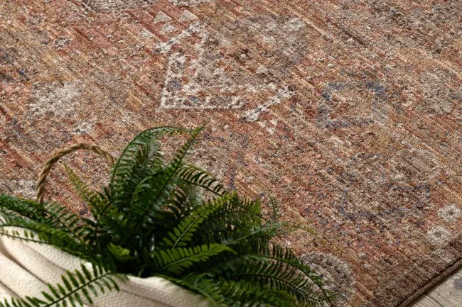 Koberec LARIS 754 oranžový / svetlohnedý