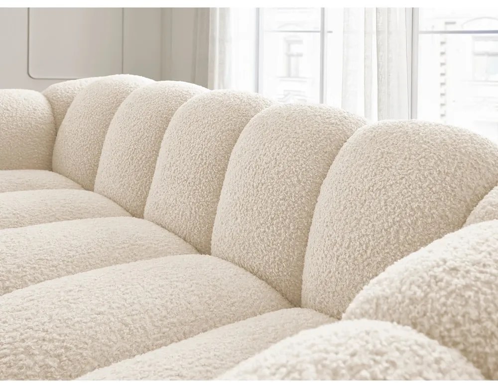 Béžová pohovka z textílie buklé 232 cm Hippolyte – Bobochic Paris