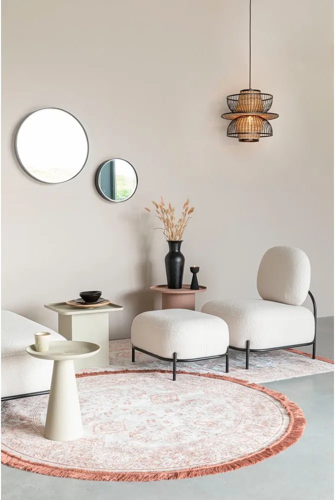 Krémový taburet Hocker Polly – White Label